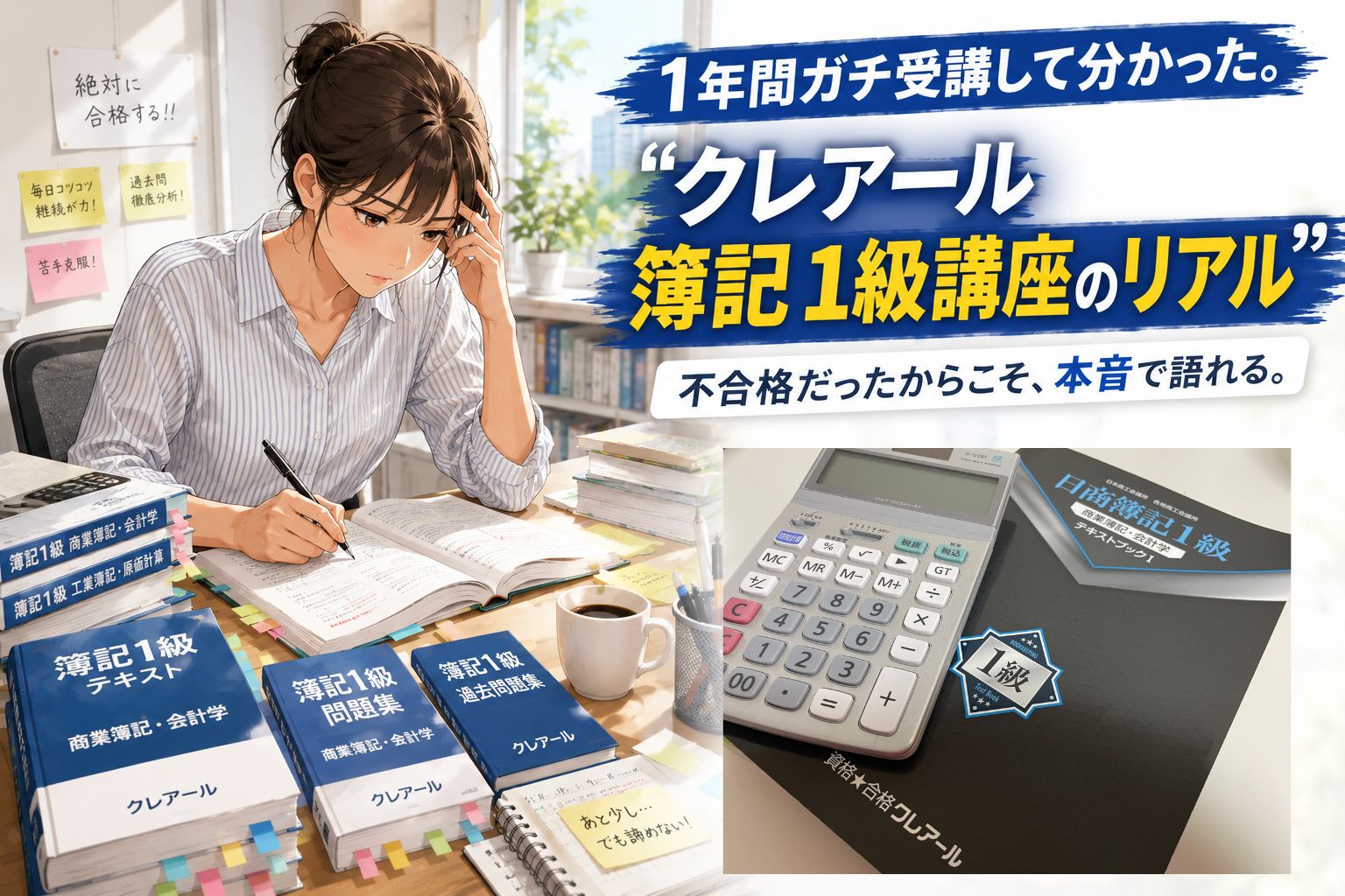 クレアール簿記1級講座を現役経理が徹底検証｜1年間ガチ受講して不合格 