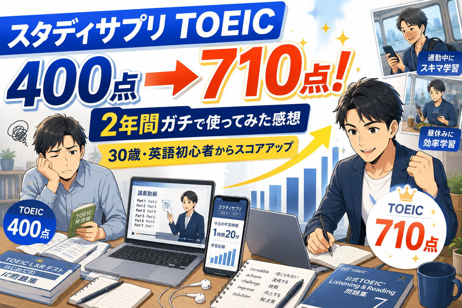 スタディサプリ TOEIC対策アプリ』は効果ある？｜スコア400点の英語